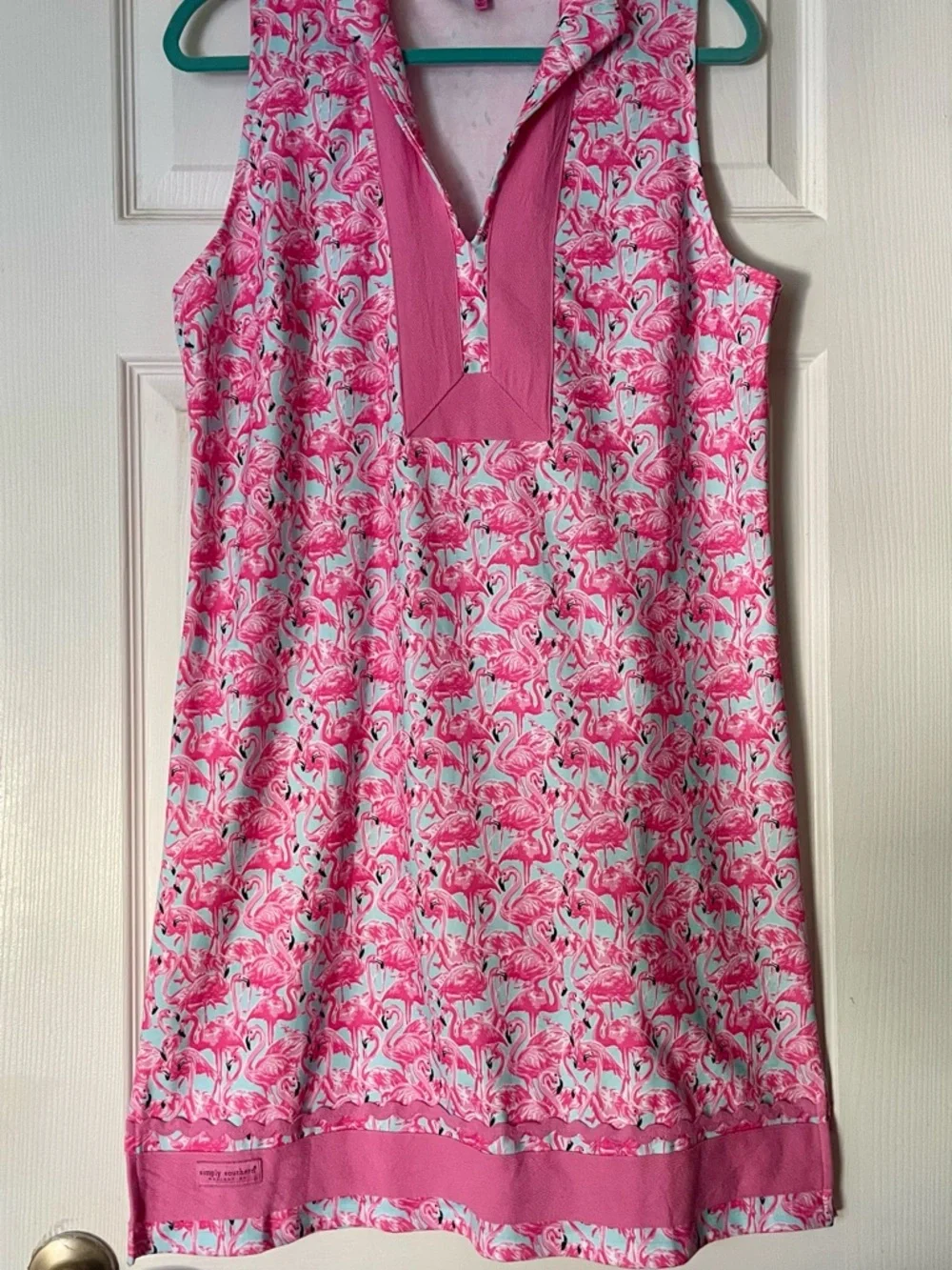 Simply Southern Pink Flamingo Print Sleeveless Mini Dress - Picture 2 of 7